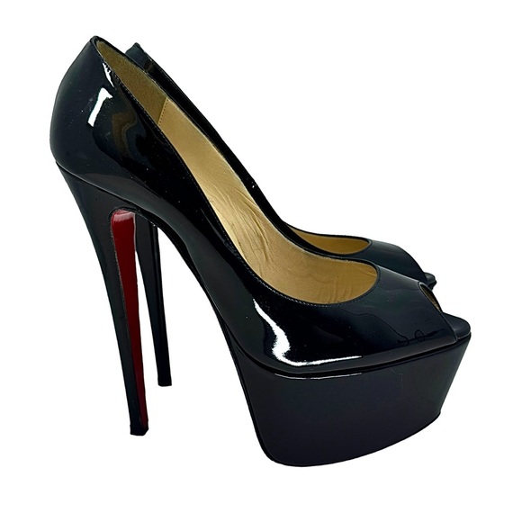 Christian Louboutin Jamie 160 Patent Leather Black Pumps 38.5